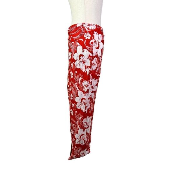Faithfull the brand lulu size 4 red & white floral women’s zip back maxi skirt - Picture 6 of 13